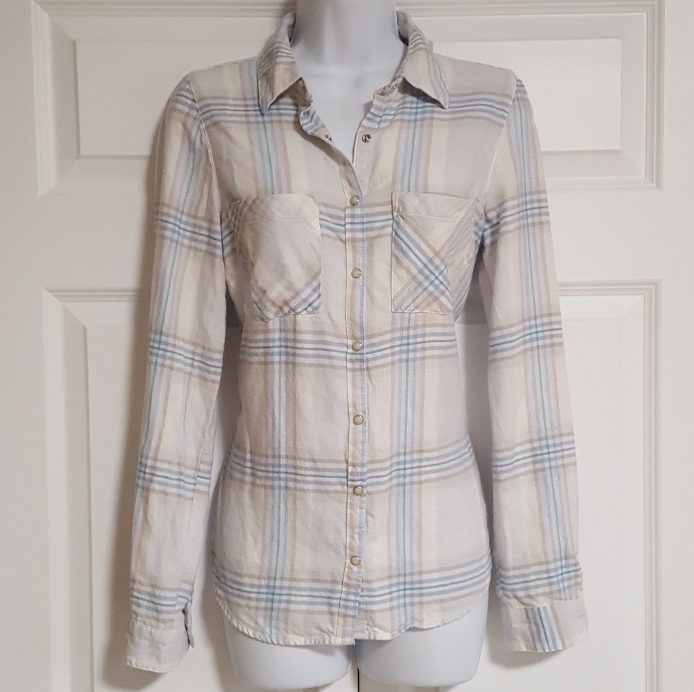 Maurices Womens Small Plaid Western Cowgirl Snap Down Shirt READ DESCRIPTION